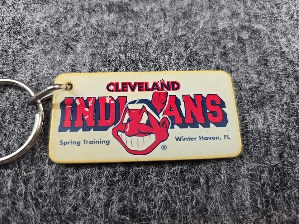 Vintage Cleveland Indians Keychain 90s Spring Training WInter Haven FL White - Image 2 of 4