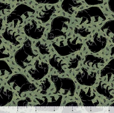 Green Bear Silhouette 44" fabric by Quilting Treasures, 29105-F, cotton