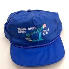Vintage Maine hat where ships begin Harding plant since 1941 Bath Iron Works