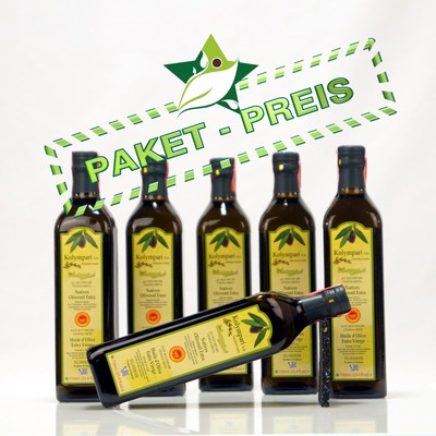 6x KOLYMPARI PDO 04024 Natives Olivenöl extra (6 Flaschen a 750ml = 4,5 Liter)