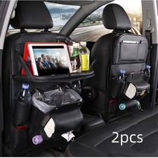2 Pack Car Seat Back Organizer Storage Bag Waterproof Multi Pocket Pu
