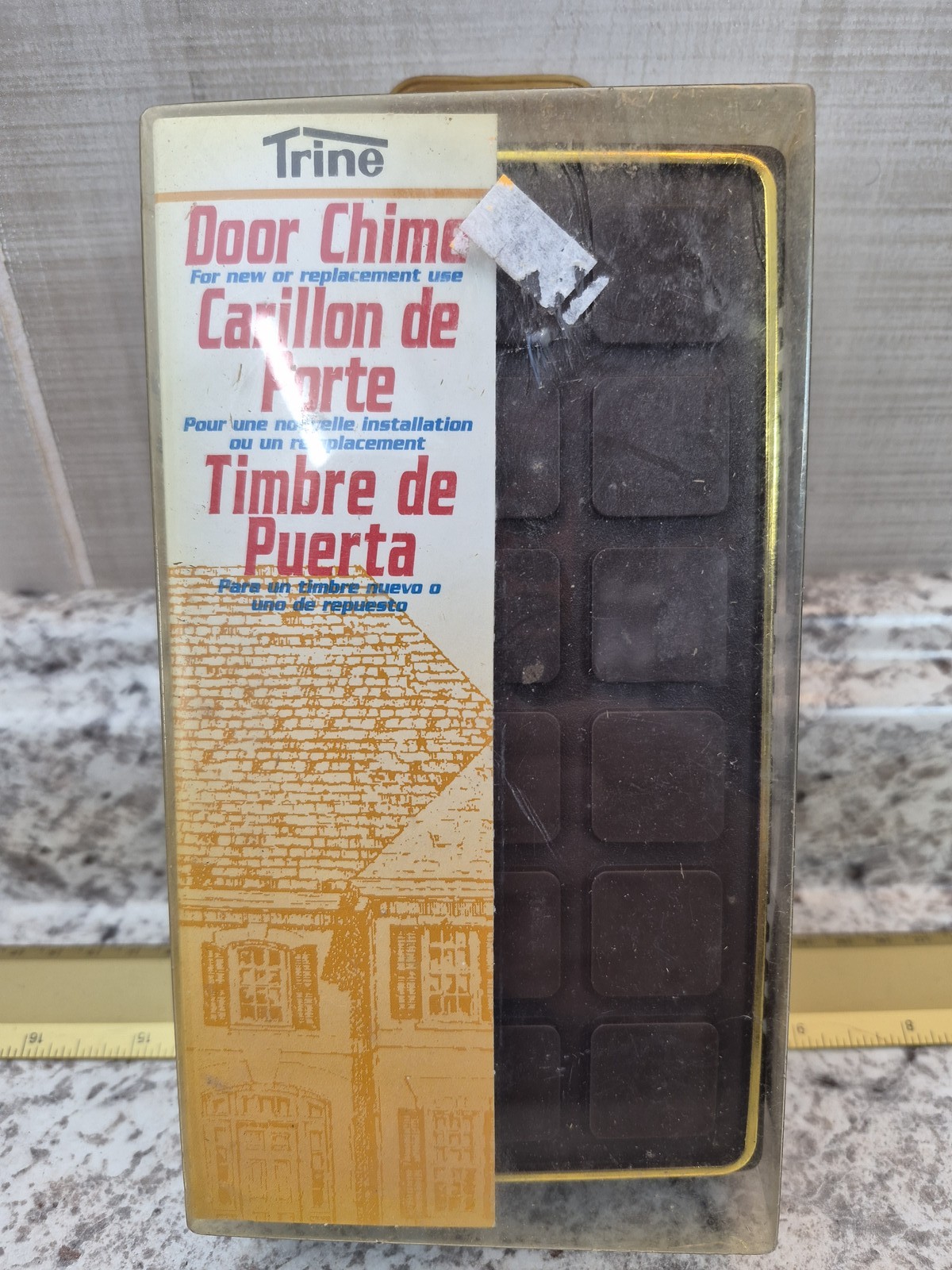 Trine Classic Wired Door Chime Doorbell Kit Brown Gold New O