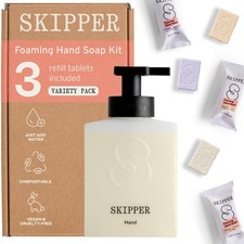 Skipper Hand Wash Single Kit - 1 Recycled Plastic Foaming Dispenser  3 Table...