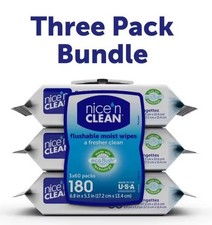 Plant-Based Flushable Wet Wipes 3 Pack   Aloe, Vitamin E, Septic Safe