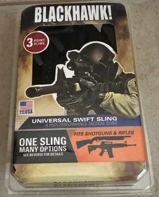 BLACKHAWK SWIFT 3-Point Tac Sling 60+ Configs Adjustable Cam Buckle Nylon Black