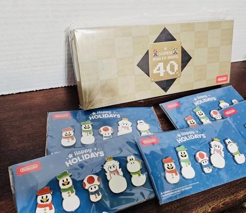 Super Mario 40th Anniversary and Holiday Pin Set - product listing photo