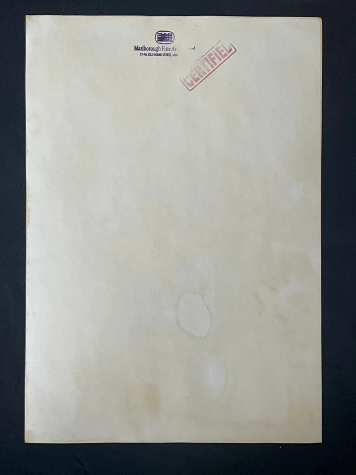 Jackson Pollock dibujo y pintura sobre papel antiguo firmado estampado vintage Foto 2 de 3