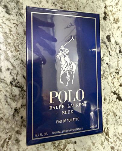 Ralph Lauren Polo Blue Eau de Toilette Spray, Regular Size 6.7 fl oz NEW