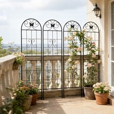 4 Pack Metal Garden Trellis 71x19.7 Rustproof Climbing Plant Support Outdoor