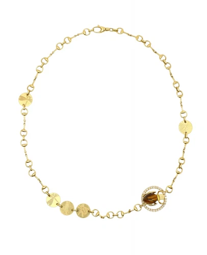 Collana GUCCI in oro 18 kt con insetti occhio di tigre