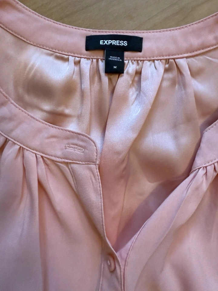 Top cami de seda rosa claro Express para mujer M Foto 3 de 4