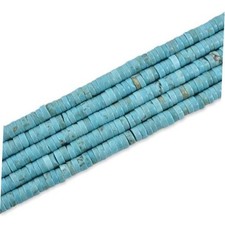 170pcs Natural Heishi Disc Rondelle Spacer Stone 5x2mm Blue Turquoise Blue
