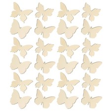 48Pcs DIY Wooden Butterfly Cutouts Durable Craft Embellishments Light Brown