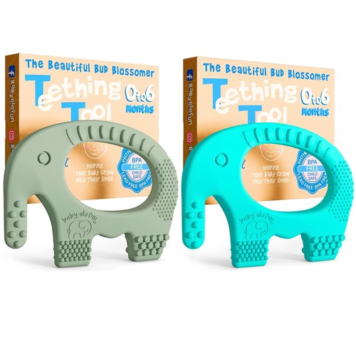 Elefun Baby Teether Pack - Gift 6 Months Blissful Teething Relief ...