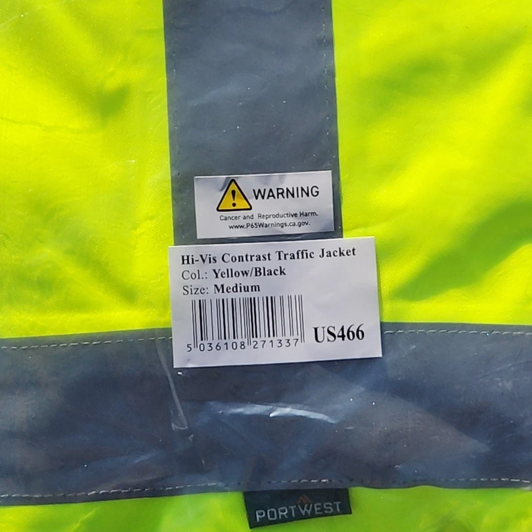 Portwest US466 Mens Waterproof Hi Vis Traffic Jacket Reflective Safety Coat Sz M image 2
