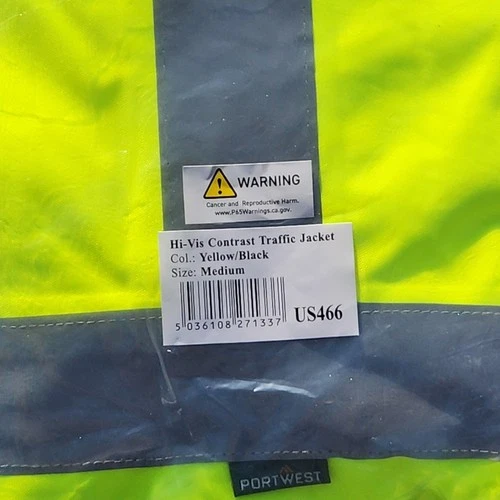 Portwest US466 Mens Waterproof Hi Vis Traffic Jacket Reflective Safety Coat Sz M image 2