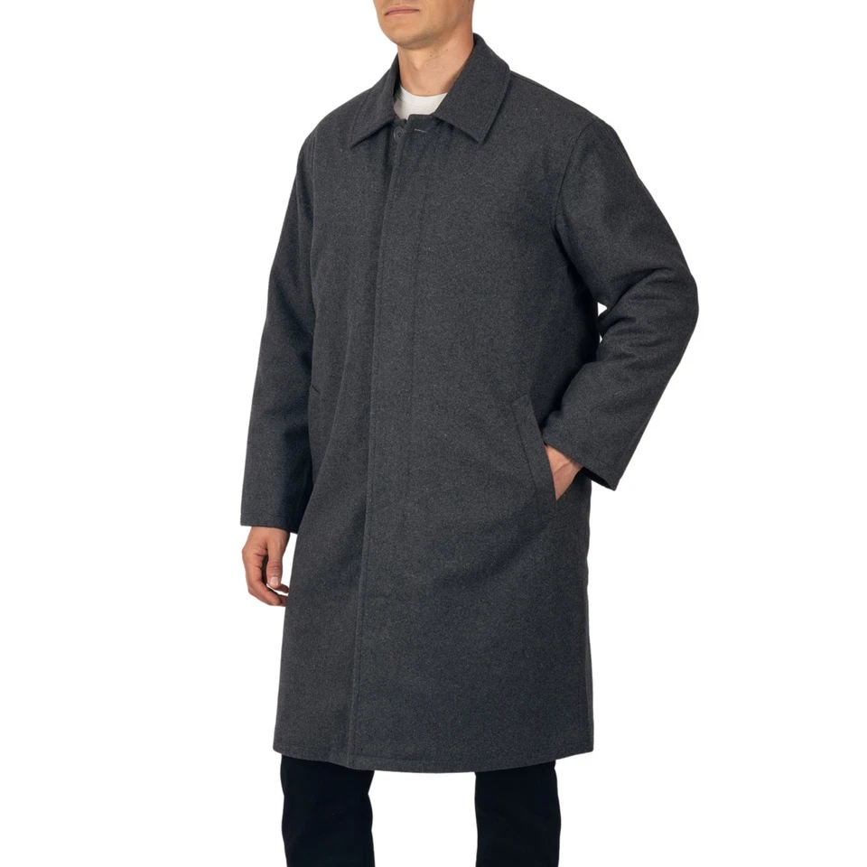 Alpine Swiss Mens Zach Knee Length Jacket Top Coat Trench Wool Blend Overcoat - Image 2 of 4