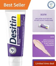 Maximum Strength Diaper Rash Cream, 12-Hour Relief with 40 Zinc Oxide, 4.8 oz