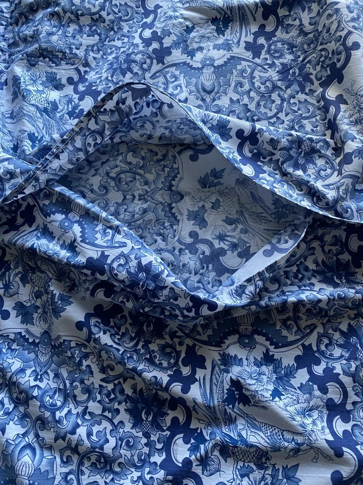 Ralph Lauren 2 King XL Pillowcases Shams Bird Blue White Porcelain Tamarind Pair - Image 4 of 4