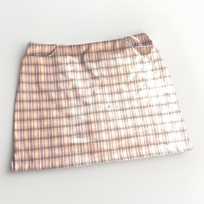 Dexim Purple Plaid Skorts Size 18 W/ Pockets Preppy Tennis Style Made In Canada