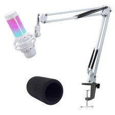 White Boom Arm for HyperX QuadCast S - White Mic Arm Compatible with Hyperx Q...