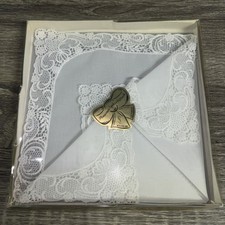 Vintage Cotton Handkerchief Women  s Plauener Spitze Made In Germany New