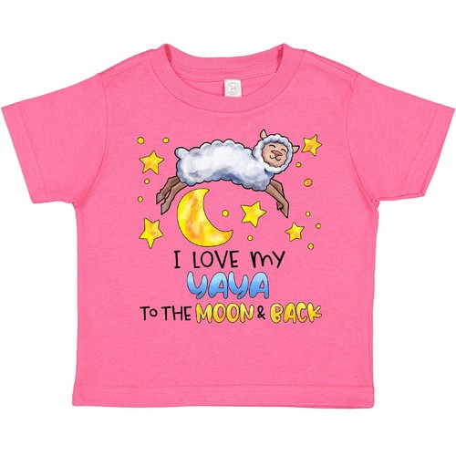 T-Shirt Inktastic I Love My Yaya To The Moon And Back süßes Schaf Kleinkind Familie - Bild 1 von 11