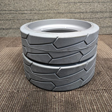(QTY 2) Exmile Scissor Lift Solid Rubber Tire & Wheel Assy 323x100 5 Bolt Mount