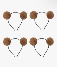 Beige Furry Animal Ears Headband Costume Accessory
