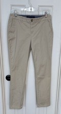Tommy Hilfiger Women's Tan Chino Pants Size 4 Straight Leg Preppy Normcore