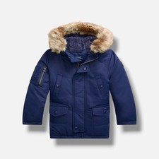 Polo Ralph Lauren Little Toddler Boys Blue Water-Resistant Parka Jacket Size 4T