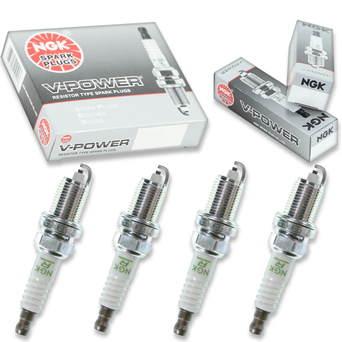 4 pcs NGK V-Power Spark Plugs for 1997-1998 Honda CR-V 2.0L L4 - Engine Kit zm