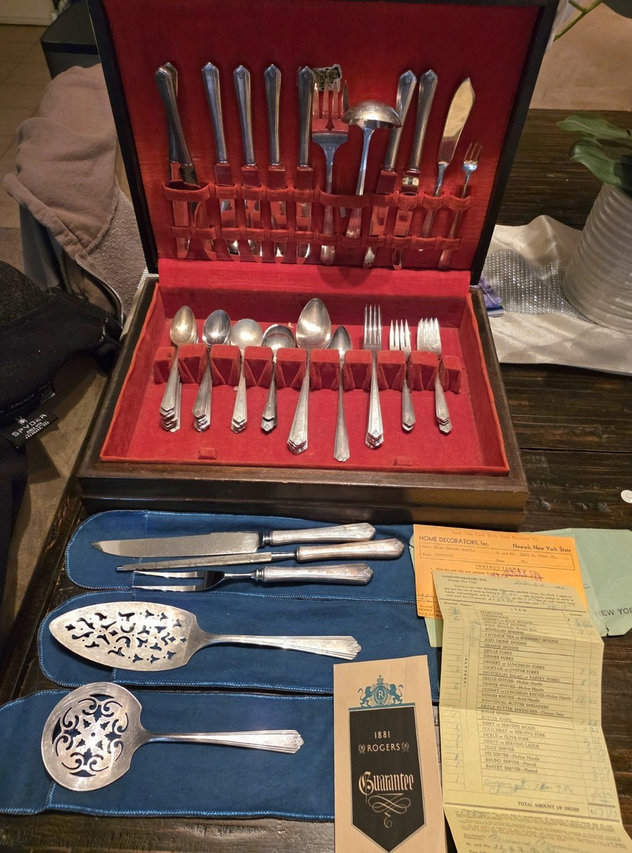 Vtg 1930s William Rogers Silverplate Flatware 52 Pc Set Silverware