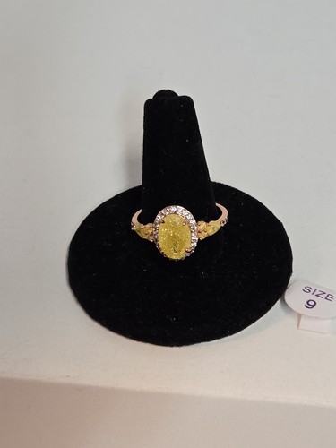 Size 9 Women's Ring "Make It Count Gorgeous" Lab Lemon Ice Crystal Rose Gold... - Picture 2 of 5