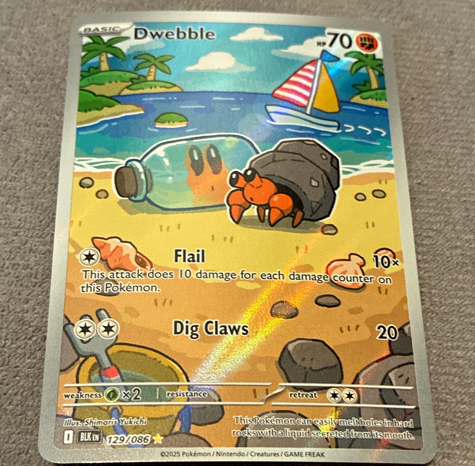 The Pokémon Company Pokemon TCG Dwebble 129/086 Sv: Black Bolt IR Holo EN