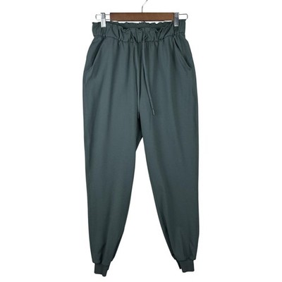 Lululemon Stretch High Rise Jogger Womens 6 Green Drawstring Tapered Pants