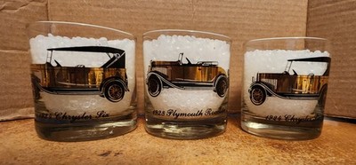 Lot Of 3 Vintage Chrysler / Plymouth Logo Hi-Ball glasses --- Lot 3923