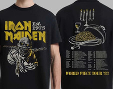 Iron Maiden 50 Anniversary World Piece World Tour 1983 Vintage T-Shirt All Size