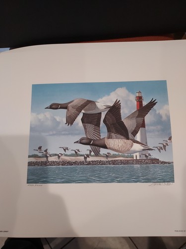 New Jersey State Duck Stamp Print 1991 SET 2 Brant BRANDT Error W/ 2 Replacemen - Picture 19 of 24