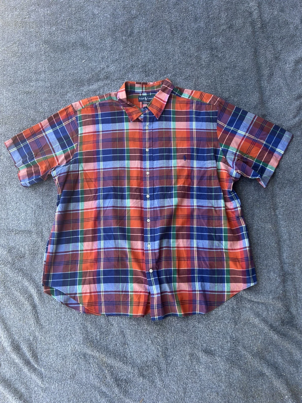 Ralph Lauren Shirt 3XB Big Plaid Short Sleeve Classic Fit Linen Preppy
Opens in a new window or tab