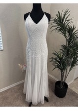 David’s Bridal Beaded Sheath Dress With Godets Wedding Formal (Size 4)
