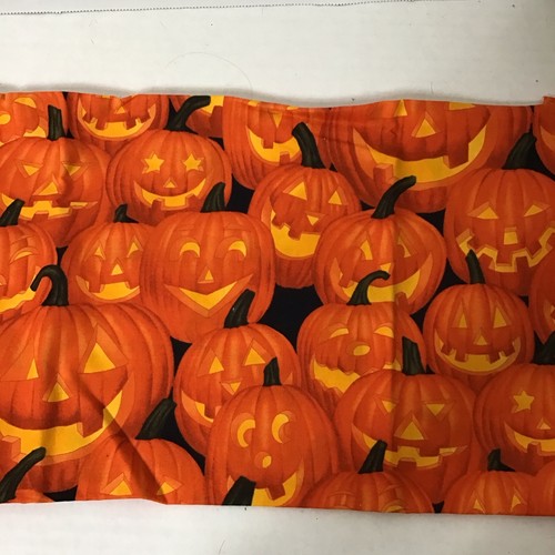 Alexander Henry Fabric Halloween "happy jacks" 1/2 yd + Orange/Black Dotted 3/4 - Picture 2 of 6