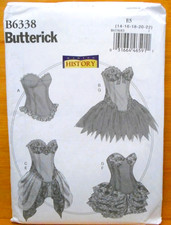Butterick Pattern B6338 Historical Curved Hem Corset  Skirts 14-22 Uncut FF