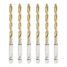 6pcs Twist Drill Bit 4.8mm Dia 105mm 1/4" Hex Shank High-Speed Steel Bits