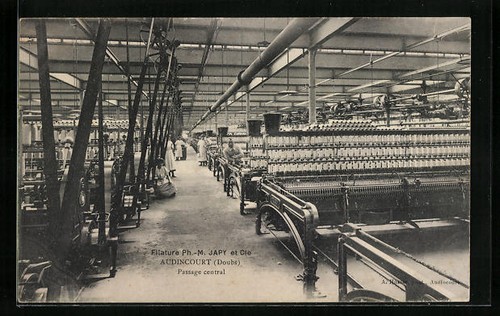 CPA Audincourt, Filature Japy et Cie, Passage Central