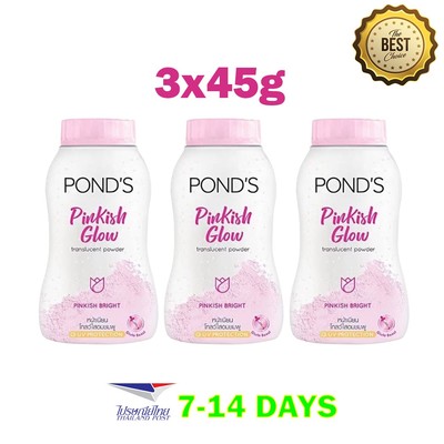 3 Pcs POND'S Pinkish Glow Powder Translucent Facial Powder Brightening & Healthy