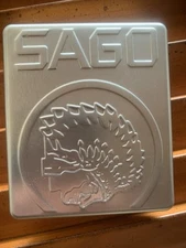 SAGO Metal Cigarettes Tin. Multiple Use Tin, Storage Organizer Collectible 