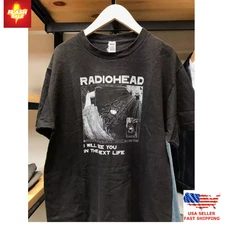 Trending Radiohead band 90s Graphic short sleeve black T shirt Size tee S-5XL