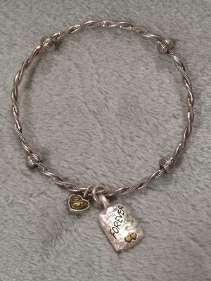 Brighton Art & Soul Mother Daughter Twisted Bangle Bracelet Antiqued Silver Tone