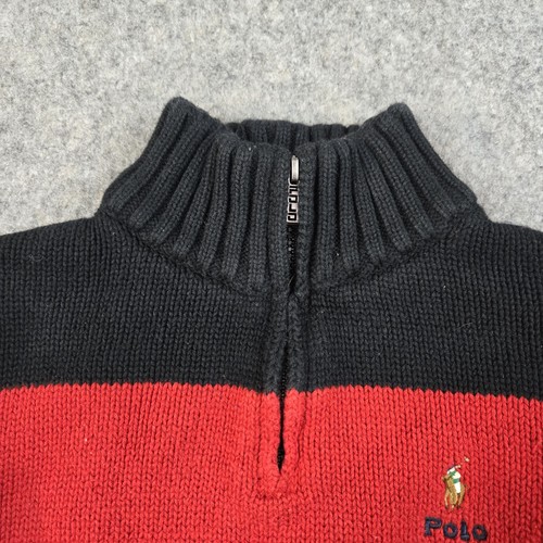 Polo Ralph Lauren Boys Sweater 2 PC Bundle SZ 6 7 Black Red 1/2 Zip Fair Isle - Picture 9 of 21